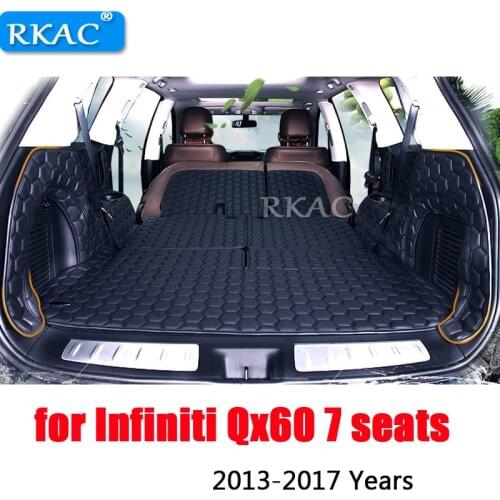 RKAC 4 COLORS custom fit pu leather car full trunk mats cargo mat for Infiniti Qx60 7 seats cargo liner WATERPROOF GOOD QUALITY