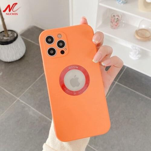 For iPhone 12 Pro Max Case Luxury Liquid Silicone Phone Case for iPhone 11 Pro Max 12 Mini X Xs Xr 7 8 Plus CD Logo Hole Cover