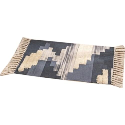 Tufted Ethnic Wind Mat Whirlpool Cotton Hemp Doormat Bedroom Bedside Footrest Living Room Coffee Table Floor Mat