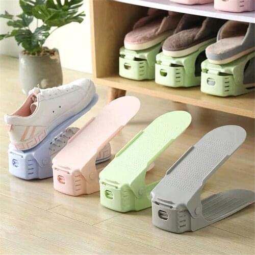 Double Layer Shoe Rack Organizer Footwear Support Slot Space Shelf Saving Cabinet Closet Stand Shoes Storage Schoenen Opbergen