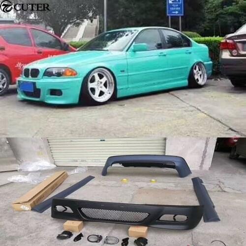 E46 325i M3 Style Car body kit PP Unpainted Front Rear bumper side skirts for BMW E46 M3 98-04
