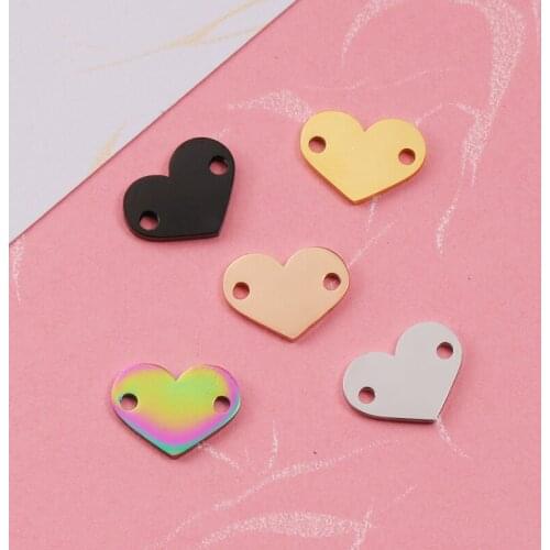 Fnixtar 20Pcs Mirror Polish Stainless Steel Charms Cute Heart Charm For DIY Necklace Braid Bracelets Jewelry Womens Fashion