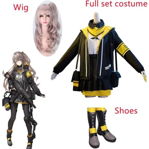 Game Girls Frontline Cosplay Costume Ump45 Role Playing Full Set Carnival Party Performance Costumes for Men Women Wig Shoes