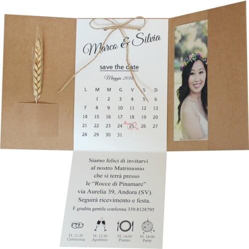 Save the Date Wedding Invitations Pocket with Personalized Invitation Cards - Set of 50 pcs
