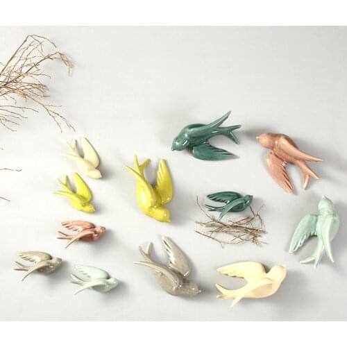 Nordic Creativity Ceramic Bird Wall Hanging Crafts Home Wall Decoration TV Background Pendant Wall Household Decor