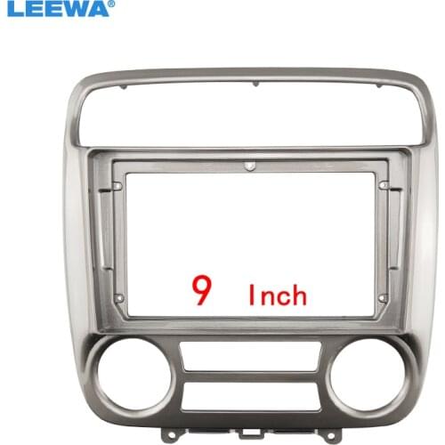 LEEWA Car 2Din Audio Face Plate Fascia Frame Honda Stream 01-04 9" Big Screen Radio Stereo Panel Dash Mount Refitting Kit