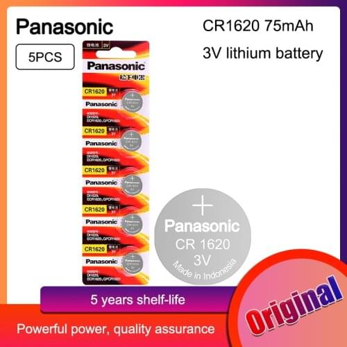 Hot Sale PANASONIC 3V 5Pcs/Lot Lithium CR1620 Button Batteries ECR1620 DL1620 Cell Coin Battery For Watch Toy Car Key