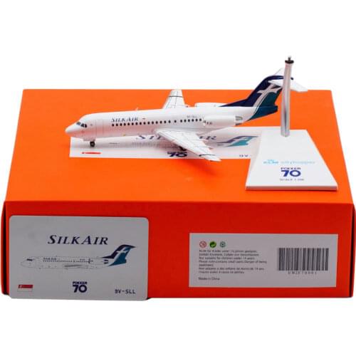 1:200 Scale Fokker70 FK 70 9V-SLL SILK AIR Airlines Planes Model Airplanes Alloy Diecast Aircraft Plane Collectible Model Toy