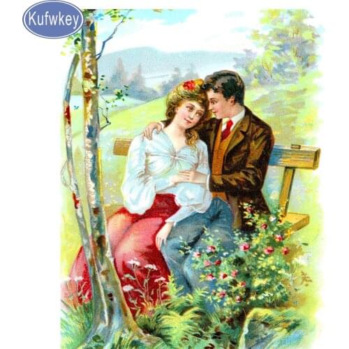 Mosaic full embroidery romantic couple loveFull resin square Round drills 3d diy Diamond Painting Picture Of Rhinestone puzzle