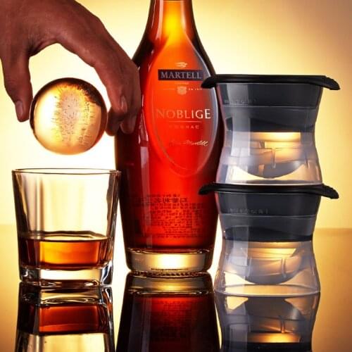 Set of 2 Silicone and ABS Ball Ice Mold for Whiskey Wine Beer Cooler Kitchen Accessories Cooling Tools Gadgets