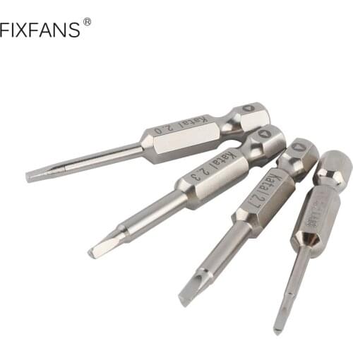 FIXFANS 4 Piece 50mm Long 1/4 inch Hex Shank Triangle Screwdriver Bits Set Hand Tools, 1.8 / 2.0 / 2.3 / 2.7