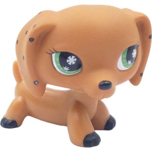 LPS CAT real rare pet shop cute toys dog Dachshund old collection Brown sausage snow eyes cute puppy nice animal figure