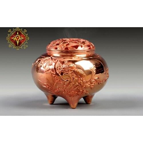 OGRM Bronze Crafts Chinese Buddha Censer Burner Flowers In The Four Gentlemen Plum Blossom Orchid Bamboo Chrysanthemum Censer