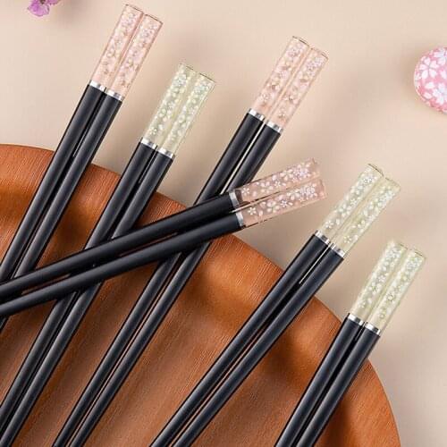 Household chopsticks amber cherry high-end alloy chopsticks personality non-slip high temperature resistant Japanese chopsticks