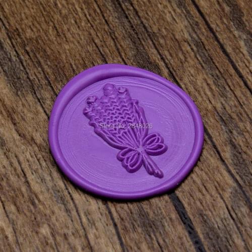 Lavender Wax Seal Stamp, party stamp ,Flower wax seal stamp, invitation seals,invitation stamp