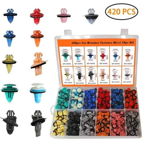 Plastic Fender-Clips Push Bumper Fastener Rivet-Clips Auto Body Retainer Clips Bumpers Car Compatible with-Toyota 420pcs