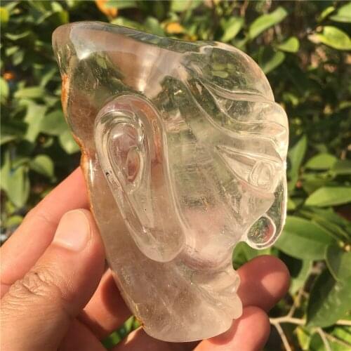 Natural quartz crystal The buddhist god of three eyes gift home collection Living room Feng shui furnishing articles