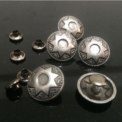 DIY 50PCS 15MM Antique Silver Round Bottom StudS Rivet Punk Round Spike Shoes Belt Bag Accessories Leather Craft Shipping Free