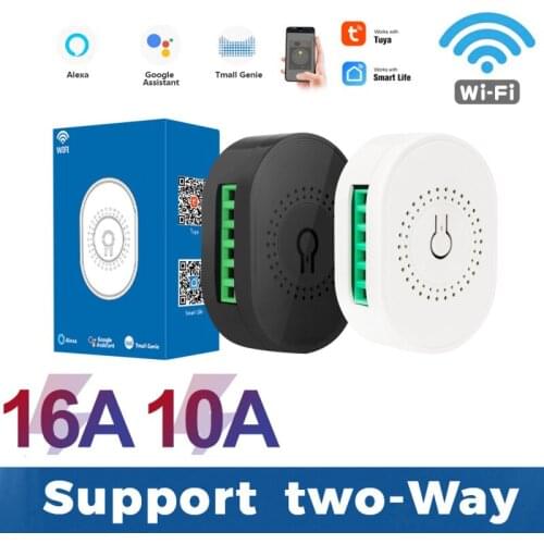Tuya WiFi Smart Switch 2.4GHz Wifi Two Way Mini Smart Switch Smart Life App Remote Control With Alexa Google No Hub Required