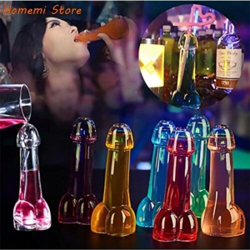 Creative Party Transparent Glass Cup Wine Glasses Genital Dick Penis Cocktail Glass Cup Mug Bottle Glass For Bar Decoration