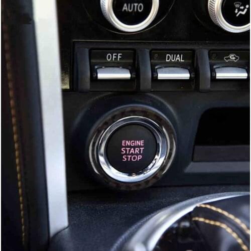 Carbon Fiber A Key Start Circle Decoration Cover Trim 2pcs For Subaru BRZ TOYOTA 86 2013-17 Car Styling Ignition Ring Interior