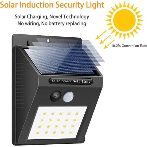 Solar LED Street Light For Home Garden Fence PIR Motion Sensor Detection Wall Lamps 35 30 20 SMD2835 leds Solar Light Waterproof