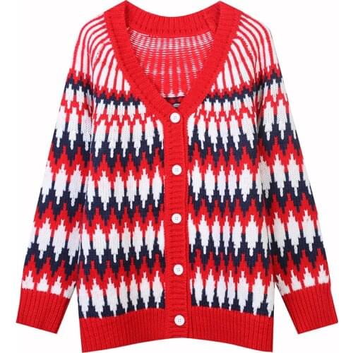 Women Sweater Cardigan 2021 Spring Autumn Fashion Knitted Tops Vintage Long Sleeve V-Neck Casual Streetwear Korean Lady Clothes