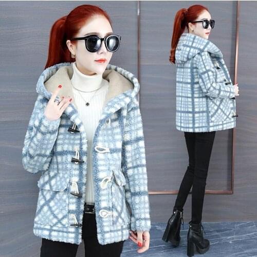New Womens Wool Blends Coat Winter 2019 Autumn Fashion Elegant Mother Plaid Slim Long Tweed Woolen Outerwear Female
