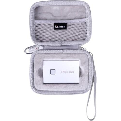 LTGEM EVA Silver Hard Case for Samsung T7 Touch Portable SSD-500GB-USB 3.2(MU-PC500S/WW),Silver