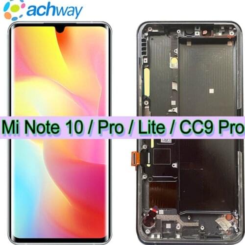 Original For Xiaomi MI Note 10 Lite LCD Display Screen Touch Screen Digitizer For Xiaomi MI Note 10 Pro Mi cc9 Pro M1910F4 LCD