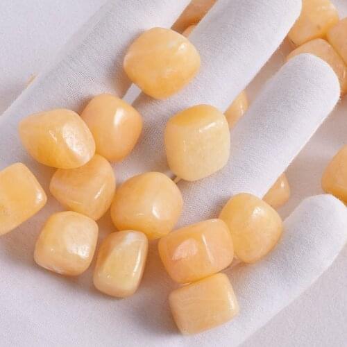 10 pcs Yellow Jade tumbled stone natural crystal mineral Irregular polishing bead for Chakra garden home decoration accessories