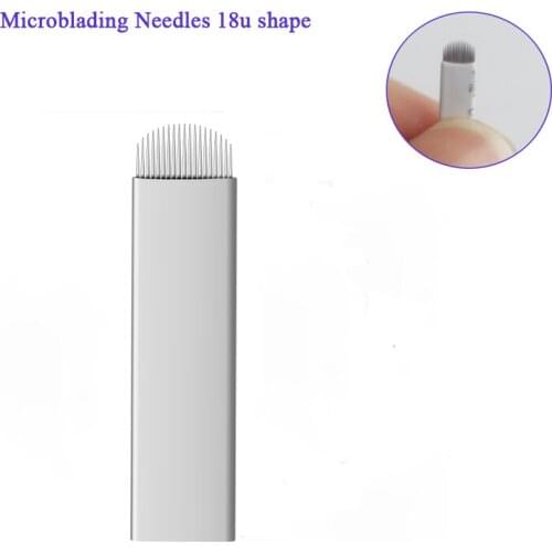 10pcs Disposable Microblading Needle 18u Shape Sterilized Tattoo Blade Tools for Permanent Makeup 3d Embrodiery Eyebrow Lip