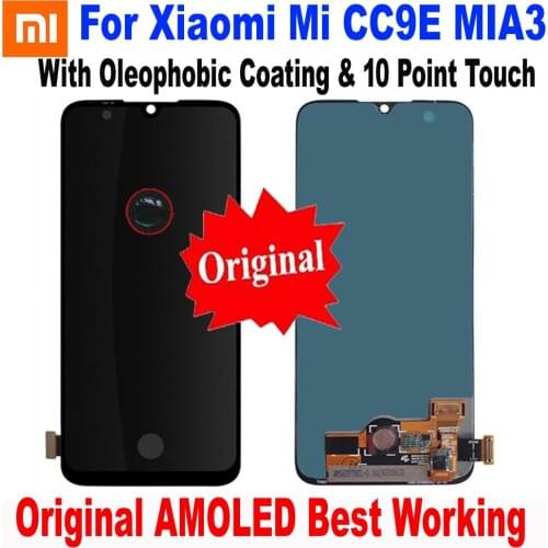 100% Original Best AMOLED For Xiaomi Mi CC9E MI A3 LCD Display Touch Panel Screen Digitizer Assembly Glass Sensor Phone Pantalla