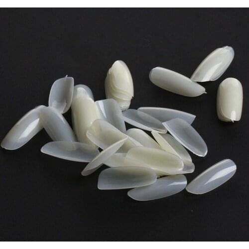 50Pcs/Pack Natural White Ultra-Thin False Nail Tips Round Tip Acrylic French Full Cover Manicure Fake Nails False Nail Tips