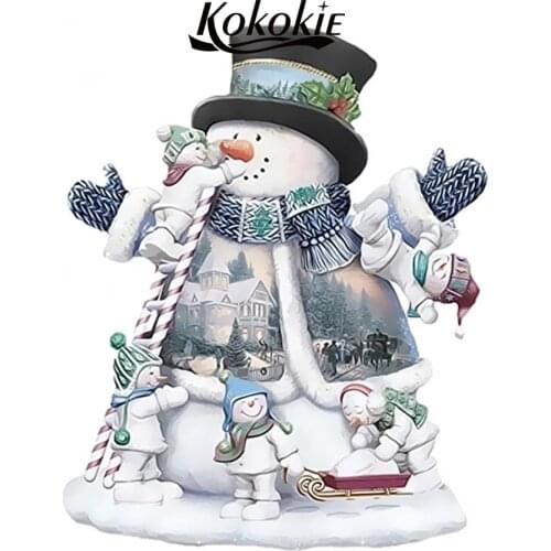 5d diy diamond painting full drill square snowman diamond Mosaic diamond embroidery Christmas diamond art decoration painting