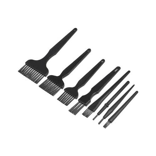 8 in 1 Handle Conductive Ground ESD Anti Static Brush Set Black
