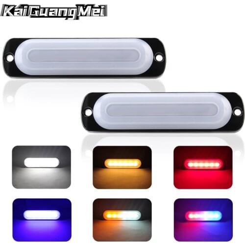 2PCS 12-24V Car Motorcycle Truck Emergency Warning Lamp Guide 6LED Strobe Flash Side Marker Lights Waterproof For Trailer Lorry