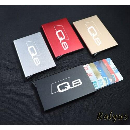 Anti-theft ID Credit Card Holder Men Women Porte Carte Thin Aluminium Wallets Pocket Case For Audi Q8 4MN Accessories