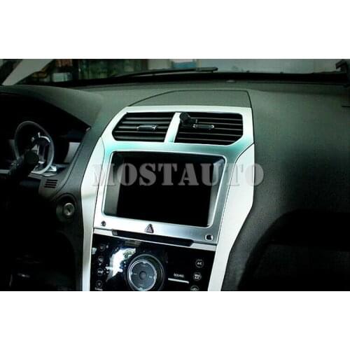 For Ford Explorer 2011-2014 ABS Interior GPS Dashboard Console Frame Cover Trim 1pcs Car Accessories Interior Car Decor Car Trim