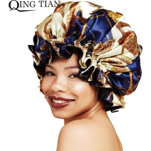 Double Layer Satin Cap Bonnet,Women Human Virgin Hair Extensions Bundle Wigs Sleep Protect Bonnet