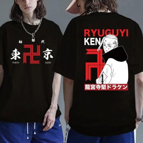 Men Women T-shirt Tops Kawaii Tokyo Revengers Draken Tshirt Crew Neck Fitted Soft Anime Manga Tee Shirt Clothes