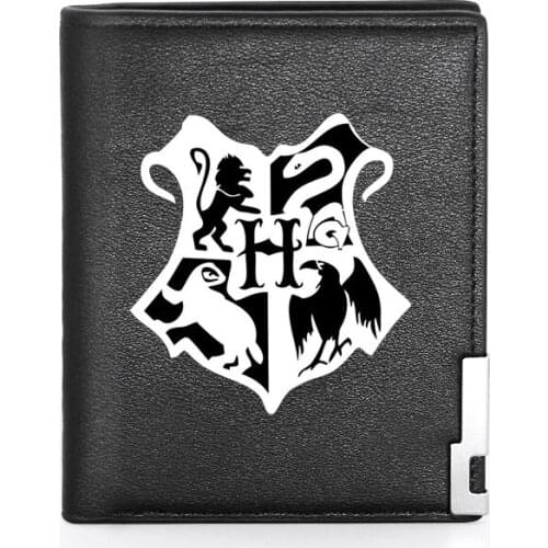 Magic School Symbol Leather Men Wallet Classic Credit Card Holder Short Purse