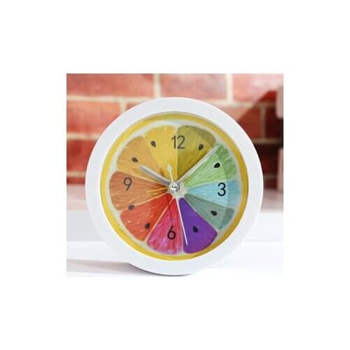 Colorful creative cartoon cute style lemon shape bell ring alarm clocks table desk alarm clock for kids child cheap price