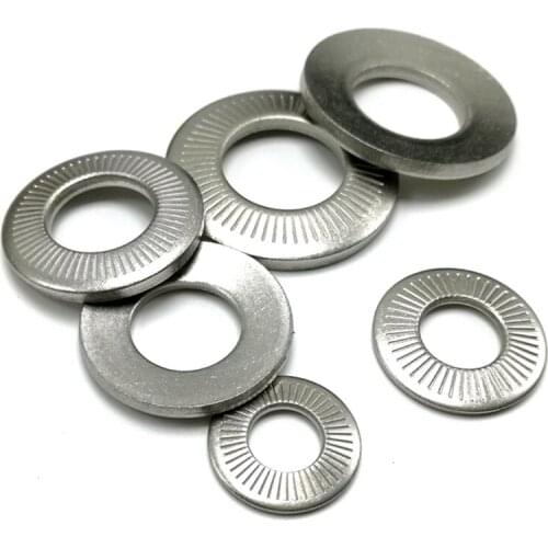 M3-M20 Conical Spring Washers NFE25-511, 304 Stainless Steel Knurling Disc Washer ,D009