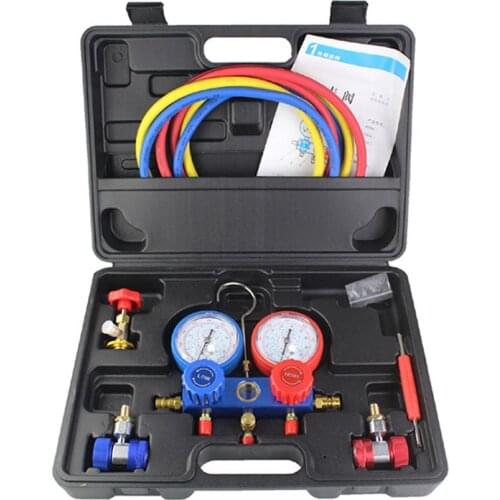 Refrigeration Air Conditioning Manifold Gauge Maintenence Tools R134A Car Set With Carrying Case