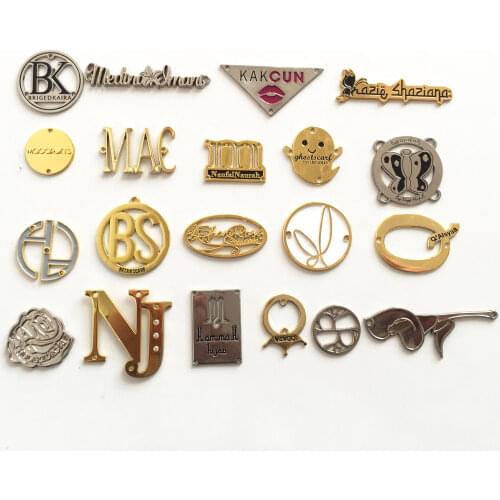 Metal Logo Labels Custom Brand Name Clothing Tags For Coat/Swimwear