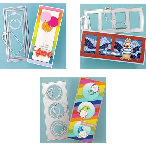 Layered Slim Frame Tag Mini Film Scallop Love Nesting Frame Metal Cutting Dies Set DIY Scrapbooking Craft Paper Cards 2021 New