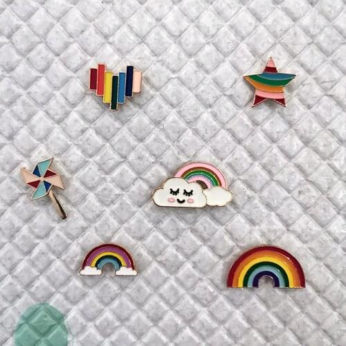 Fashion Rainbow Enamel Brooch Windmill Star Mix Pins For Backpacks Womens Brooches Jewelry Wholesale