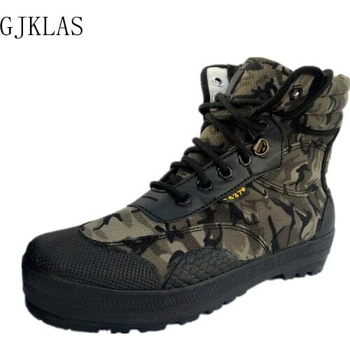 High Top Tactical Shoes Men Military Army Boots Casual Camouflage Canvas Ankles Boots for Man Comfort Platform Shoes Mans Boots