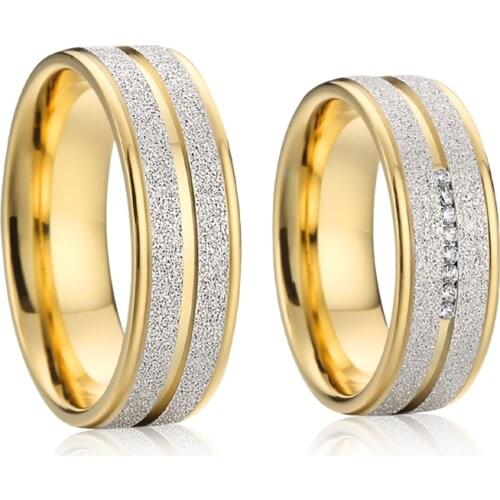 Custom men bridal wedding ring set women jewellery Alliances jewelry wholesale 100pcs
